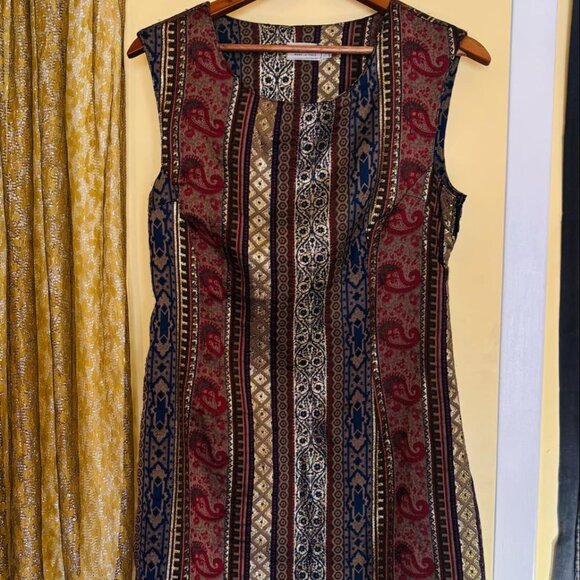 Vintage 1960s Italian Jacquard Dress, size S/M - Picture 3 of 12